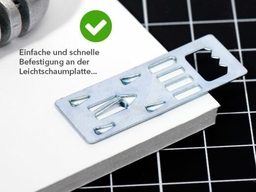 Metallaufhänger Leichtschaumplatten